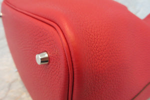 HERMES／エルメス ピコタンロックＭＭ トリヨンクレマンス ルージュカザック C刻印 ハンドバッグ 700040038