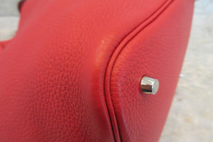 HERMES／エルメス ピコタンロックＭＭ トリヨンクレマンス ルージュカザック C刻印 ハンドバッグ 700040038