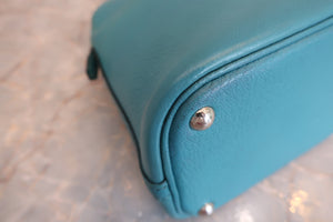 HERMES／BOLIDE 27 Chevre myzore goatskim Turquoise blue □I刻印 Shoulder bag 600080139