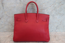 Load image into Gallery viewer, HERMES BIRKIN 35 Ardennes leather Rouge vif 〇Y Engraving Hand bag 700100223
