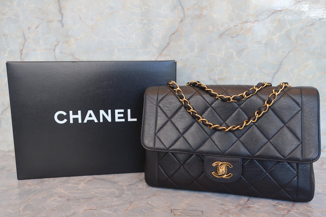 CHANEL/シャネル マトラッセチェーンショルダーバッグ ラムスキン ブラック/ゴールド金具 ショルダーバッグ 700080078