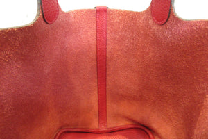 HERMES／エルメス ピコタンロックＭＭ トリヨンクレマンス ルージュカザック C刻印 ハンドバッグ 700040038