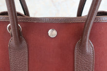 将图片加载到图库查看器，HERMES GARDEN FILE PM Toile officier/leather Brown/Navy □I刻印 Shoulder bag 600100189
