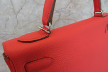 将图片加载到图库查看器，HERMES KELLY 32 Clemence leather Rose jaipur □R刻印 Shoulder bag 700060125
