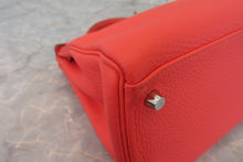 将图片加载到图库查看器，HERMES KELLY 32 Clemence leather Rose jaipur □R刻印 Shoulder bag 700060125

