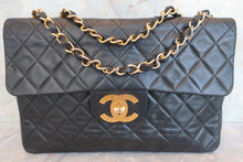 Load image into Gallery viewer, CHANEL Big Matelasse single flap chain shoulder bag Lambskin Black/Gold hadware Shoulder bag 600070070
