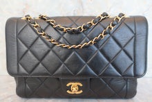 将图片加载到图库查看器，CHANEL/香奈儿 CF 单盖 链条包 羊皮 Black/Navy/Gold hadware(黑色/藏蓝色/金色金属) 肩背包 600040134
