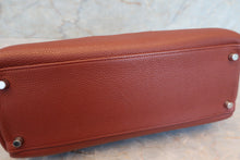 将图片加载到图库查看器，HERMES KELLY 32 Clemence leather Sienne □M刻印 Hand bag 700100177
