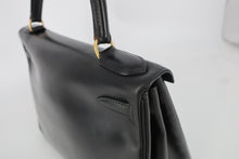 画像をギャラリービューアに読み込む, HERMES／エルメス ケリー28 ボックスカーフ ブラック 〇U刻印 ショルダーバッグ 800100021
