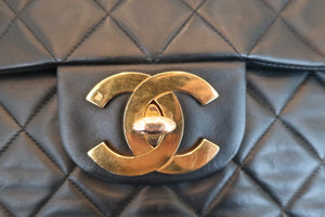 CHANEL/シャネル デカマトラッセシングルフラップチェーンショルダーバッグ ラムスキン ブラック/ゴールド金具 ショルダーバッグ 600070070