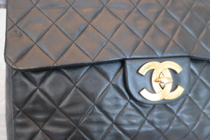 CHANEL/シャネル デカマトラッセシングルフラップチェーンショルダーバッグ ラムスキン ブラック/ゴールド金具 ショルダーバッグ 600070070