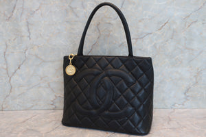 CHANEL/シャネル 復刻トート キャビアスキン ブラック/ゴールド金具 トートバッグ 700070054