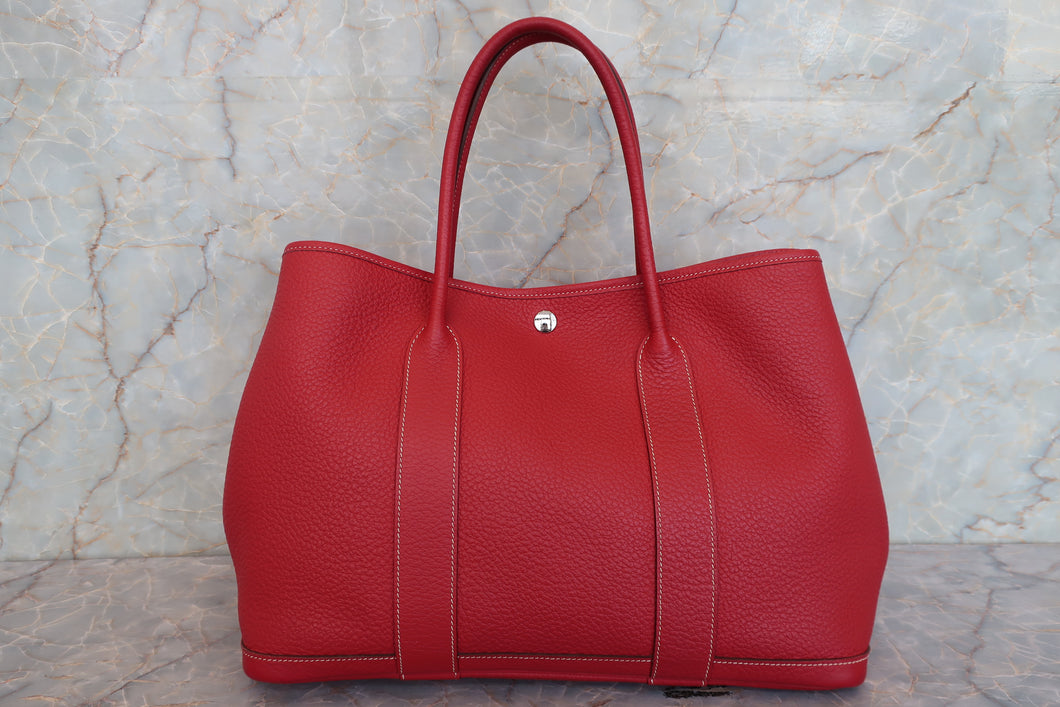 HERMES／エルメス ガーデンパーティPM ネゴンダ ルージュカザック □P刻印 トートバッグ 700090174