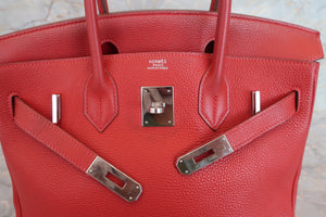 HERMES／エルメス バーキン30 トゴ ヴァーミリオン □H刻印 ハンドバッグ 700080097