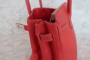 HERMES／エルメス バーキン30 トゴ ヴァーミリオン □H刻印 ハンドバッグ 700080097