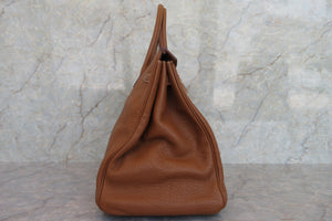HERMES／エルメス バーキン40 トリヨンクレマンス ゴールド □M刻印 ハンドバッグ 700060107