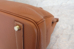HERMES／エルメス バーキン40 トリヨンクレマンス ゴールド □M刻印 ハンドバッグ 700060107