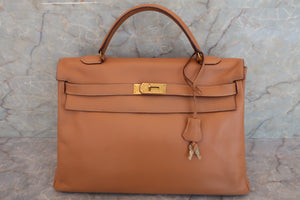 HERMES KELLY 40 Graine Couchevel leather Natural 〇W Engraving Hand bag 500100042