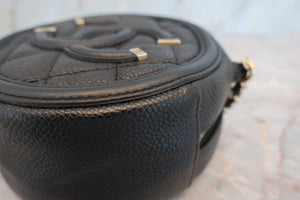 CHANEL Matelasse round chain shoulder bag Caviar skin Black/Gold hadware Shoulder bag 600090229