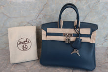 画像をギャラリービューアに読み込む, HERMES／エルメス バーキン25 ヴォースイフト ブルー □L刻印 ハンドバッグ 700080138
