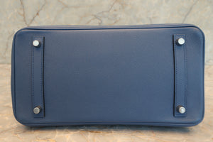 HERMES／エルメス バーキン30 ヴォーエプソン ブルーアガット X刻印 ハンドバッグ 700060120