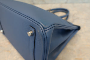 HERMES／エルメス バーキン30 ヴォーエプソン ブルーアガット X刻印 ハンドバッグ 700060120