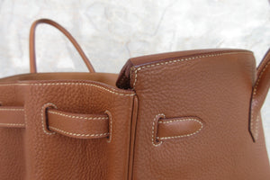 HERMES／エルメス バーキン40 トリヨンクレマンス ゴールド □M刻印 ハンドバッグ 700060107