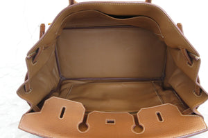 HERMES／エルメス バーキン40 トリヨンクレマンス ゴールド □M刻印 ハンドバッグ 700060107