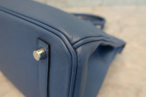 HERMES／エルメス バーキン30 ヴォーエプソン ブルーアガット X刻印 ハンドバッグ 700060120