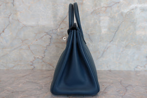 HERMES／エルメス バーキン25 ヴォースイフト ブルー □L刻印 ハンドバッグ 700080138