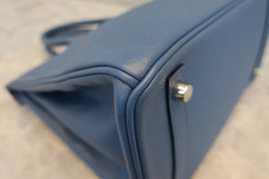 HERMES／エルメス バーキン30 ヴォーエプソン ブルーアガット X刻印 ハンドバッグ 700060120