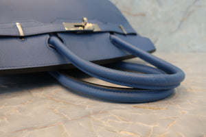 HERMES／エルメス バーキン30 ヴォーエプソン ブルーアガット X刻印 ハンドバッグ 700060120
