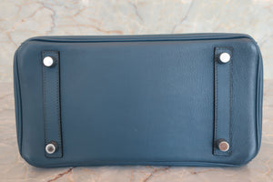 HERMES／エルメス バーキン25 ヴォースイフト ブルー □L刻印 ハンドバッグ 700080138
