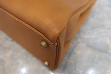 将图片加载到图库查看器，HERMES KELLY 35 Ardennes leather Natural 〇Y刻印 Hand bag 600080130
