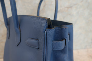 HERMES／エルメス バーキン30 ヴォーエプソン ブルーアガット X刻印 ハンドバッグ 700060120