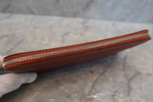 将图片加载到图库查看器，HERMES Azapp Long Silkin Epsom leather/Silk Brique X刻印 Wallet 600010093
