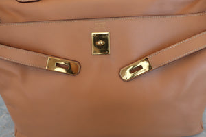 HERMES KELLY 40 Graine Couchevel leather Natural 〇W刻印 Hand bag 500100042