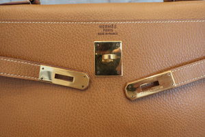 HERMES KELLY 35 Ardennes leather Natural 〇Y Engraving Hand bag 600080130