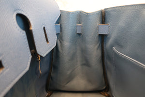 HERMES／エルメス バーキン30 ヴォーエプソン ブルーアガット X刻印 ハンドバッグ 700060120