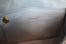Load image into Gallery viewer, CHANEL  Bias stitch chain shoulder bag Caviar skin Lite blue/Gold hadware Shoulder bag 700090178

