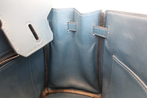 HERMES／エルメス バーキン25 ヴォースイフト ブルー □L刻印 ハンドバッグ 700080138
