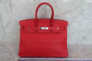 HERMES／エルメス バーキン35 トゴ ルージュカザック □P刻印 ハンドバッグ 700080119