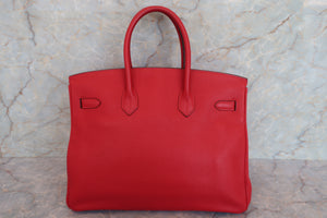 HERMES／エルメス バーキン35 トゴ ルージュカザック □P刻印 ハンドバッグ 700080119