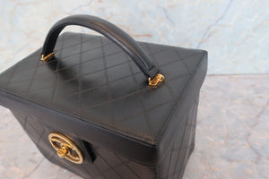 CHANEL/シャネル ビコローレバニティ ラムスキン ブラック/ゴールド金具 バニティ 700090159