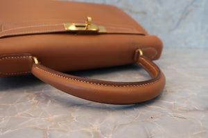 HERMES／エルメス ケリー28 クシュベル ゴールド 〇X刻印 ショルダーバッグ 700070041