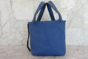 HERMES／エルメス ピコタンＰＭ トリヨンクレマンス ブルー □J刻印 ハンドバッグ 700060130
