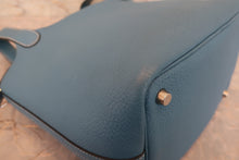 Load image into Gallery viewer, HERMES PICOTIN PM Clemence leather Blue jean Hand bag 700120057
