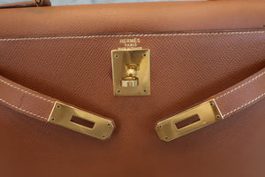 HERMES／エルメス ケリー28 クシュベル ゴールド 〇X刻印 ショルダーバッグ 700070041
