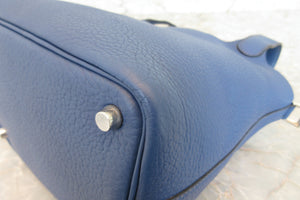 HERMES／エルメス ピコタンＰＭ トリヨンクレマンス ブルー □J刻印 ハンドバッグ 700060130