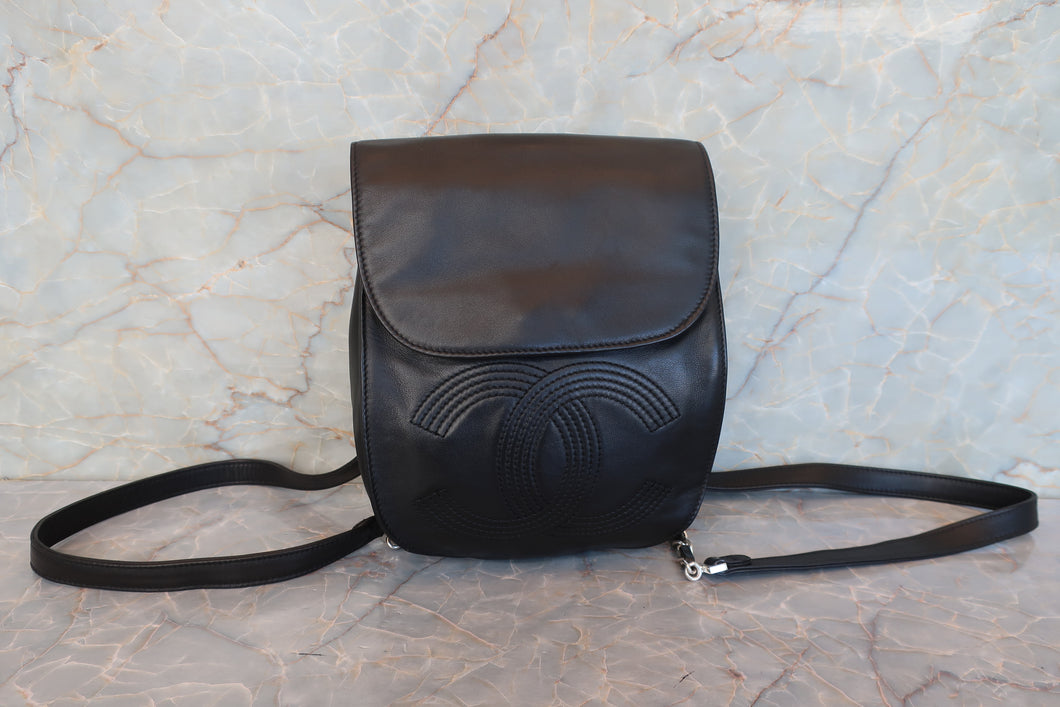 CHANEL/香奈儿 经典双C 链背包 羊皮 Black/Silver hadware(黑色/银色金属) 背包 700100242